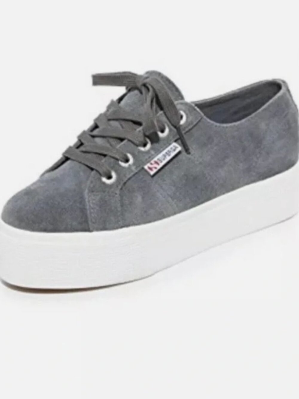 Superga Gray Suede Platform Sneakers Size 8